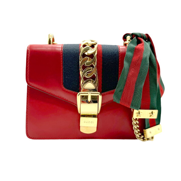 楽天市場】グッチ GUCCI ショルダーバッグ シルヴィ レザー レッド 