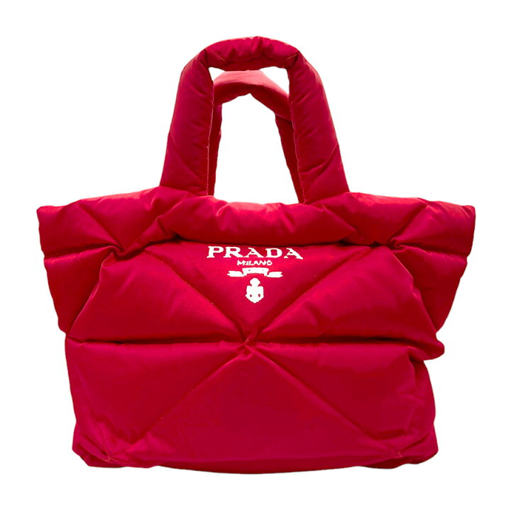 プラダ PRADA ワンハンドル レッド ナイロン バッグ ハンドバッグ 