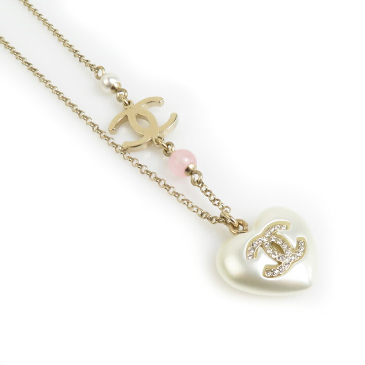 楽天市場】シャネル CHANEL ネックレス ココマーク ハート メタル  