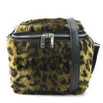 セリーヌ CELINE ショルダーバッグ ファー/レザー ブラック×ブラウン 