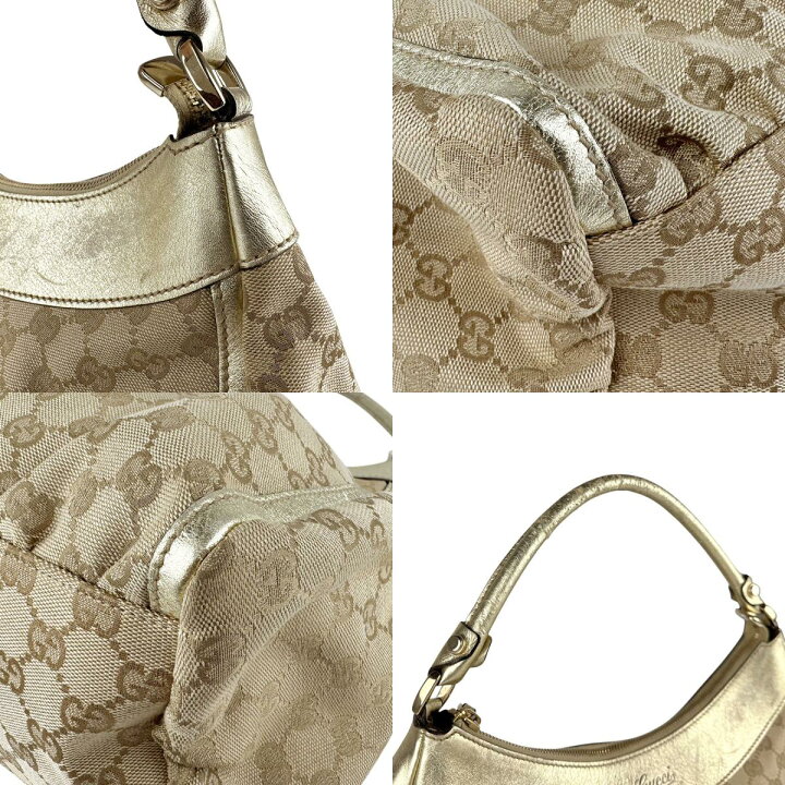 楽天市場】グッチ GUCCI ハンドバッグ GGキャンバス/レザー ゴールド  
