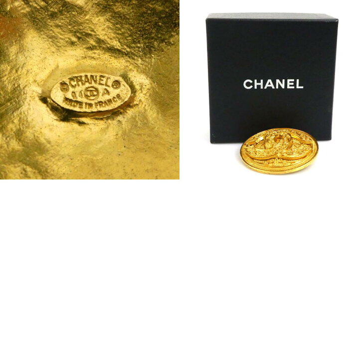楽天市場】シャネル CHANEL ブローチ ココマーク メタル ゴールド  