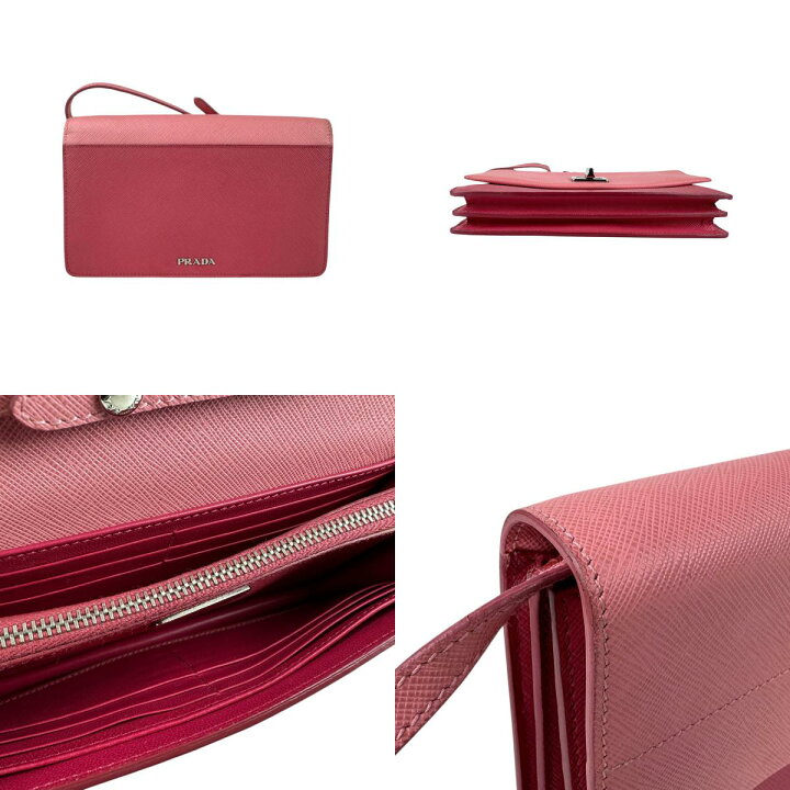 楽天市場】プラダ PRADA ショルダーウォレット レザー ピンク 
