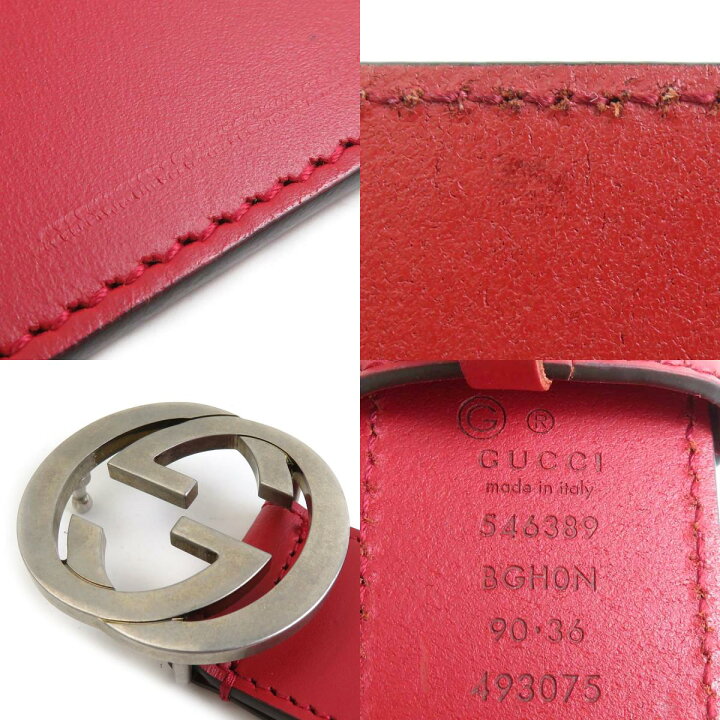 楽天市場】グッチ GUCCI ベルト インターロッキング G レザー/メタル  