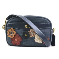 75COACH レザー ショルダーバッグ ネイビー COACH ショルダーバッグ 