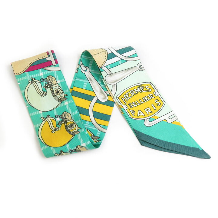 楽天市場】エルメス HERMES スカーフ ツイリー シルク グリーン/マルチ  