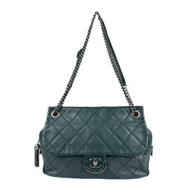 シャネル CHANEL ショルダーバッグ レザー グリーン レディース 送料無料【中古】 z5856