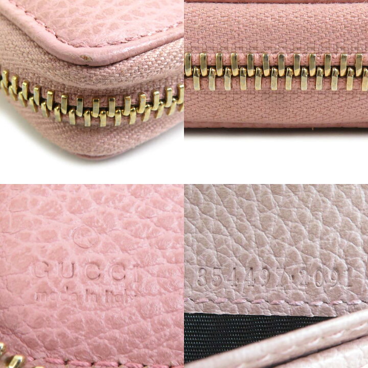 楽天市場】グッチ GUCCI 二つ折り財布 レザー ピンク レディース  