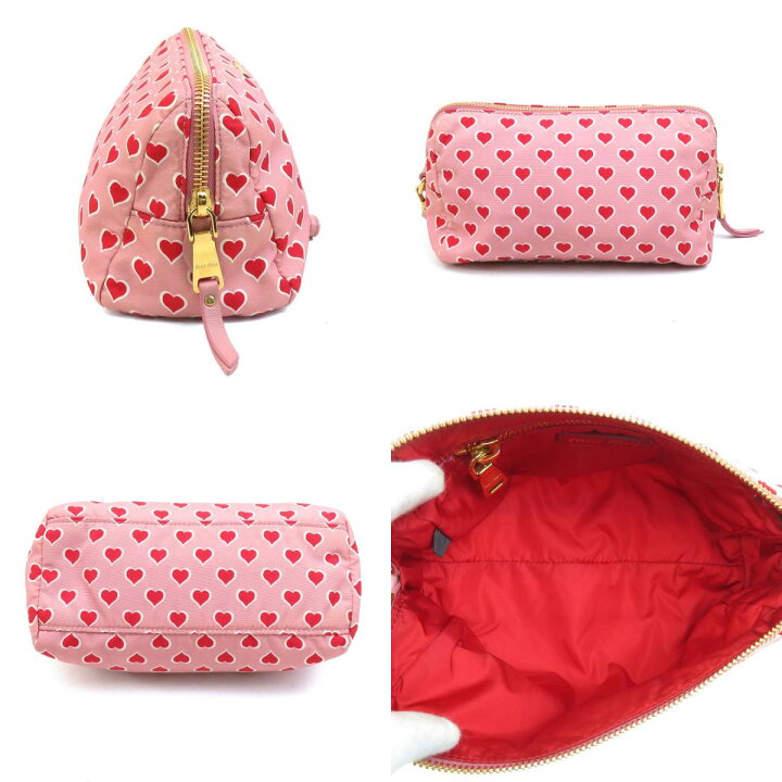 楽天市場】ミュウミュウ MIUMIU ポーチ ナイロンキャンバス ピンク  