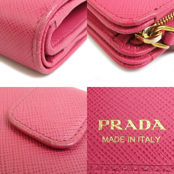 楽天市場】プラダ PRADA 二つ折り財布 レザー ピンク レディース 送料  