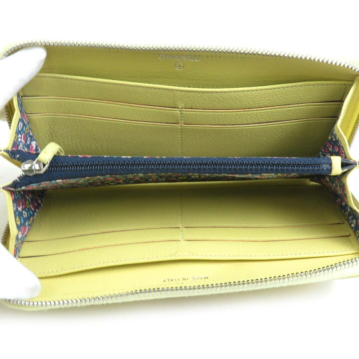 楽天市場】シャネル CHANEL ラウンドファスナー長財布 レザー イエロー  
