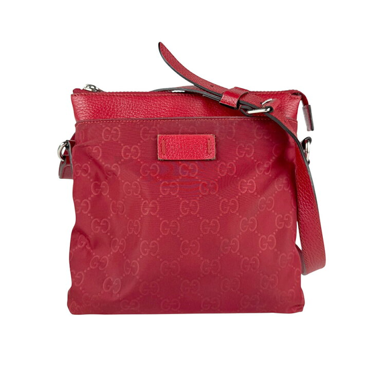楽天市場】グッチ GUCCI ショルダーバッグ ナイロン/レザー レッド 