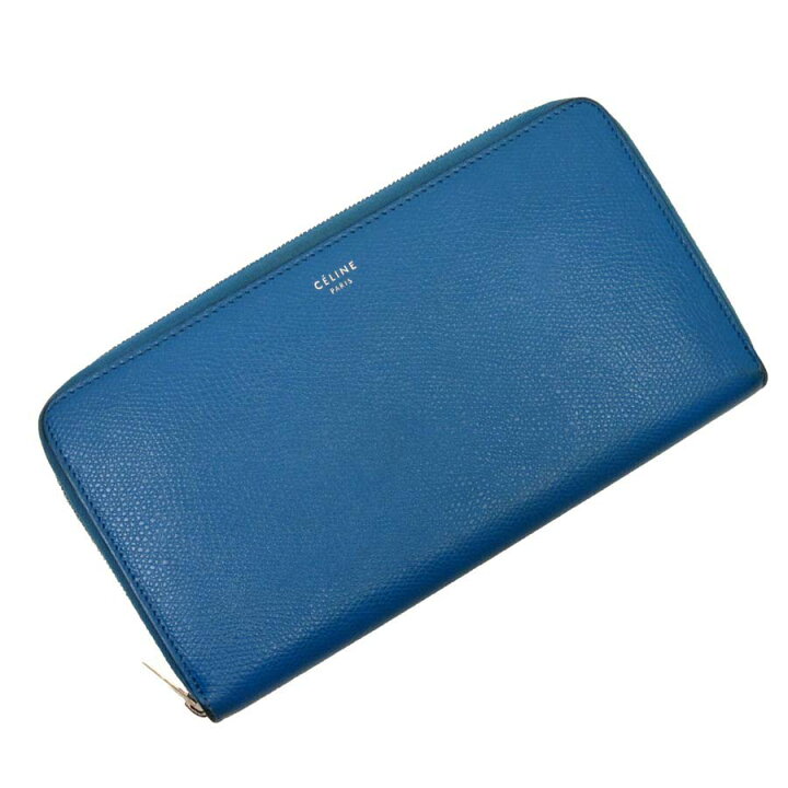 楽天市場】セリーヌ CELINE ラウンドファスナー長財布 ブルー レザー  