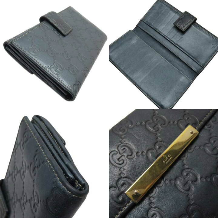 楽天市場】グッチ GUCCI Wホック二つ折り長財布 シマライン ダーク 