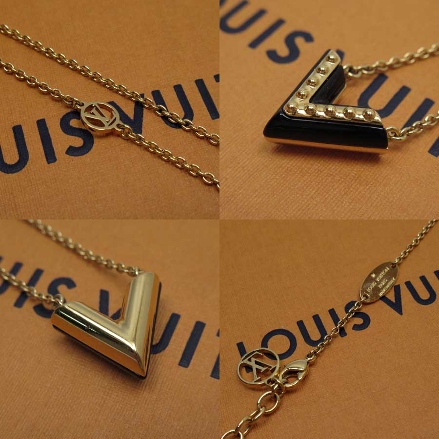 ルイヴィトン Louis Vuitton ネックレス ネックレス エセンシャルV ブラックxゴールド 金属素材 M63181 【中古】【定番人気】 -  51758d | ブランドバリュー