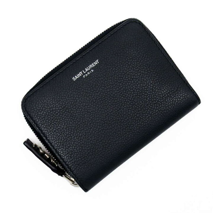楽天市場】サンローラン SAINT LAURENT 二つ折り財布 ネイビー レザー  