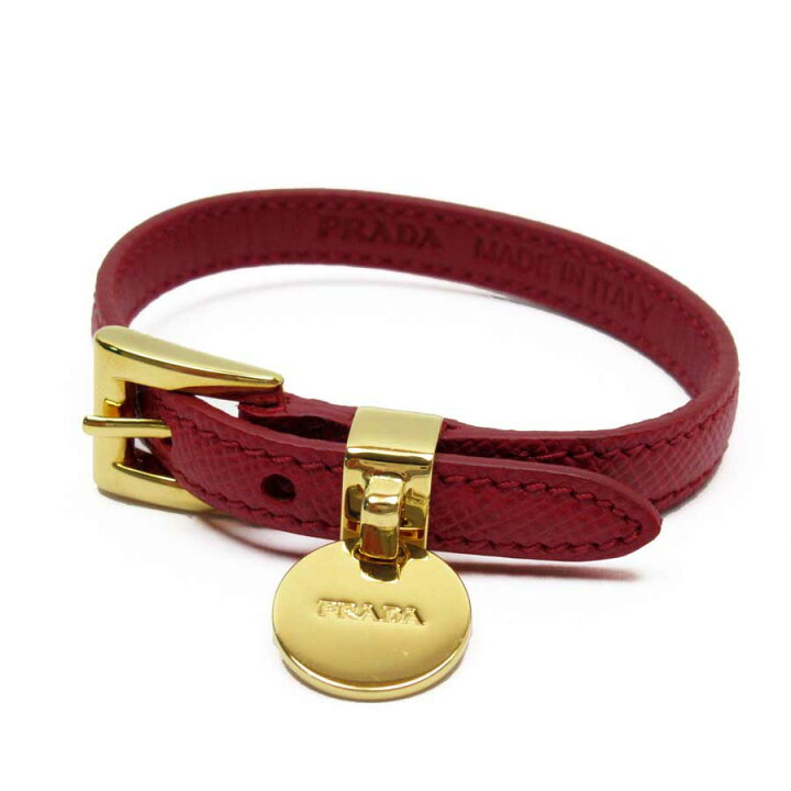 楽天市場】プラダ PRADA ブレスレット バングル レッドxゴールド 