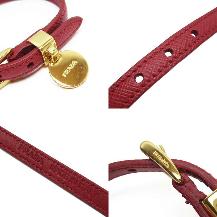 楽天市場】プラダ PRADA ブレスレット バングル レッドxゴールド 