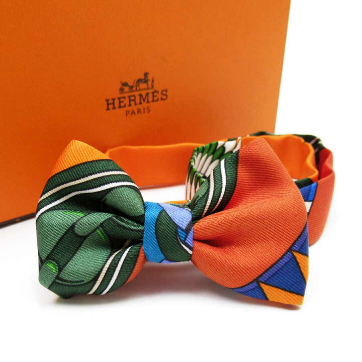 楽天市場】【美品】エルメス HERMES 蝶ネクタイ リボンタイ オレンジx 
