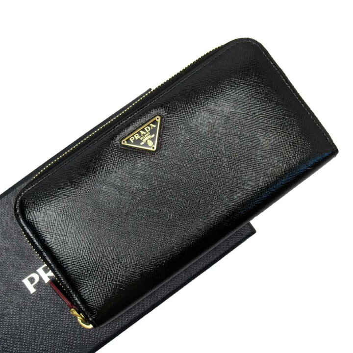 楽天市場】プラダ PRADA ラウンドファスナー長財布 三角ロゴ ブラックx  