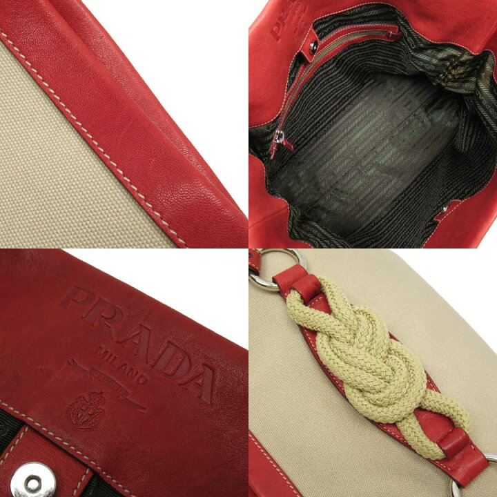 楽天市場】プラダ PRADA ショルダーバッグ ベージュ系xレッド キャンバスxレザー 【中古】【定番人気】 - 52875a : ブランドバリュー 楽天市場】プラダ PRADA ショルダーバッグ ベージュ系xレッド キャンバスxレザー 【中古】【定番人気】 - 52875a : ブランドバリュー
