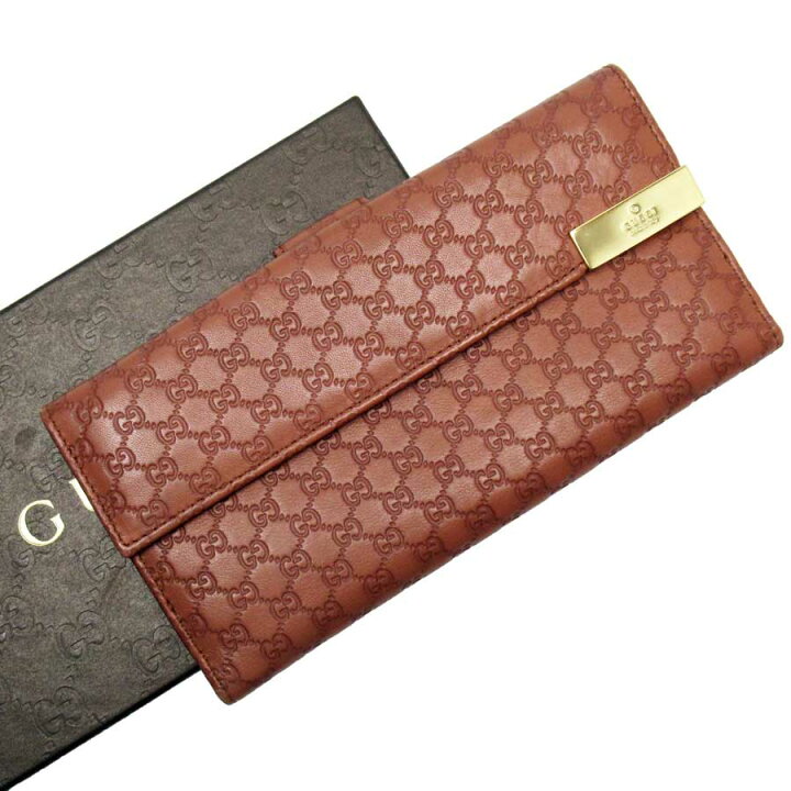 楽天市場】グッチ GUCCI Wホック二つ折り長財布 マイクログッチシマ  