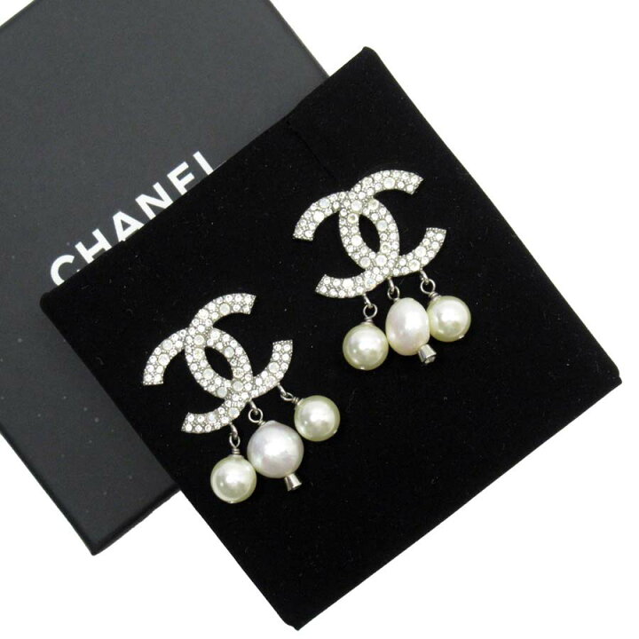 楽天市場】シャネル CHANEL ピアス ココマーク シルバーxパールxクリア  