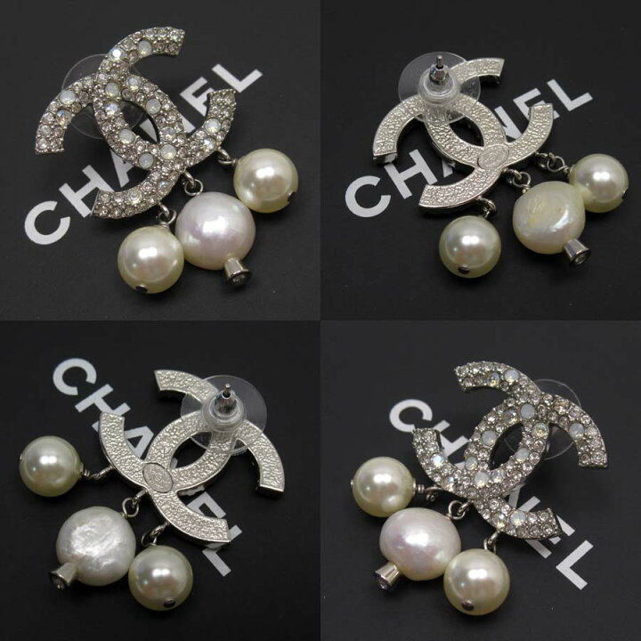 楽天市場】シャネル CHANEL ピアス ココマーク シルバーxパールx 