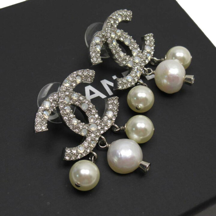 楽天市場】シャネル CHANEL ピアス ココマーク シルバーxパールxクリア  