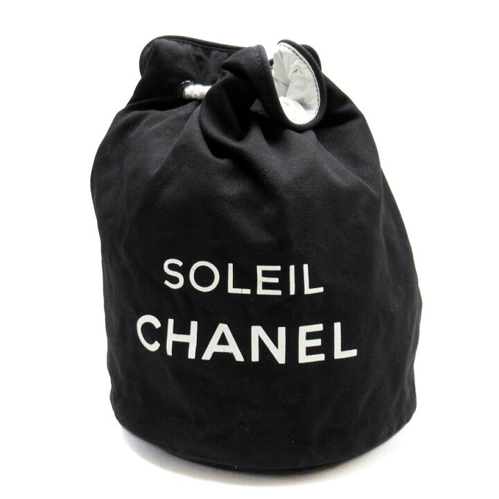 シャネル CHANEL 巾着バッグ ノベルティ ブラックxホワイト キャンバス 値下げ商品【中古】【定番人気】 - h25126a | ブランドバリュー