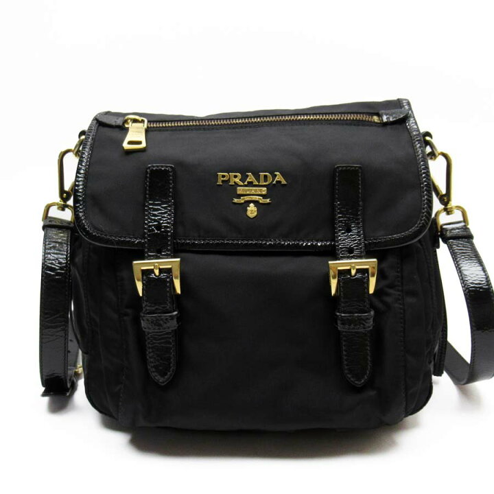 楽天市場】プラダ PRADA 斜め掛けショルダーバッグ ブラックxゴールド 