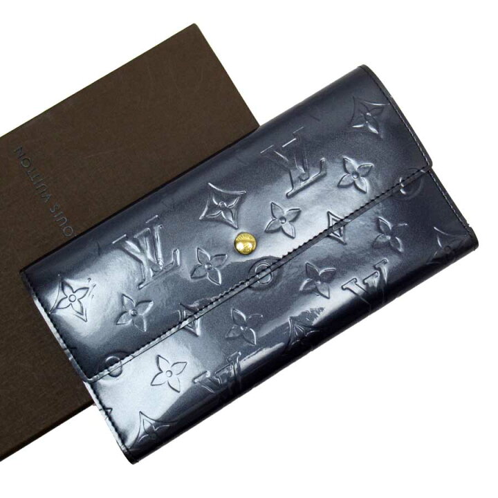 ルイヴィトン モノグラム ヴェルニ グレー 長財布（ルイヴィトン LOUIS  