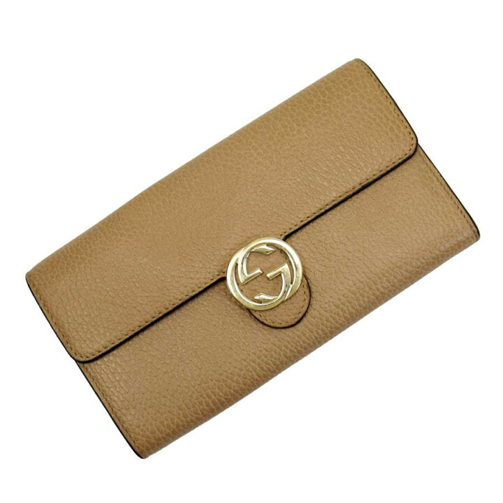 楽天市場】グッチ GUCCI 長財布 インターロッキングG ベージュ系x 