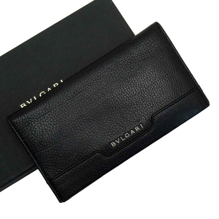楽天市場】ブルガリ BVLGARI 二つ折り長財布 ブラックxシルバー レザー 