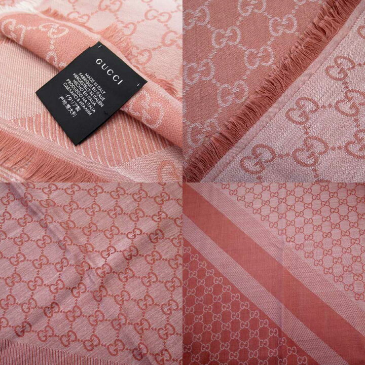 楽天市場】グッチ GUCCI ストール ピンク系 ウール80%xシルク20  