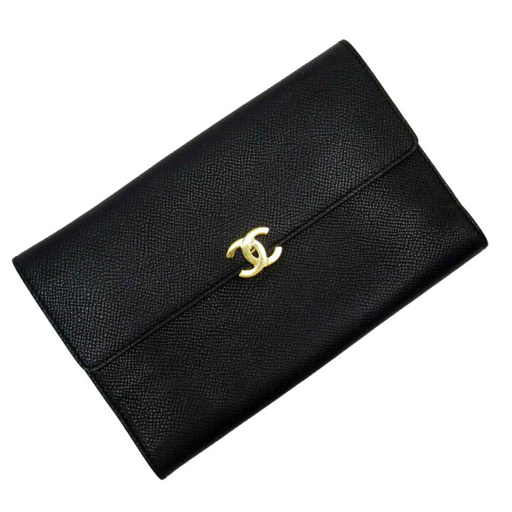 楽天市場】シャネル CHANEL 三つ折り財布 ココマーク ブラックx  