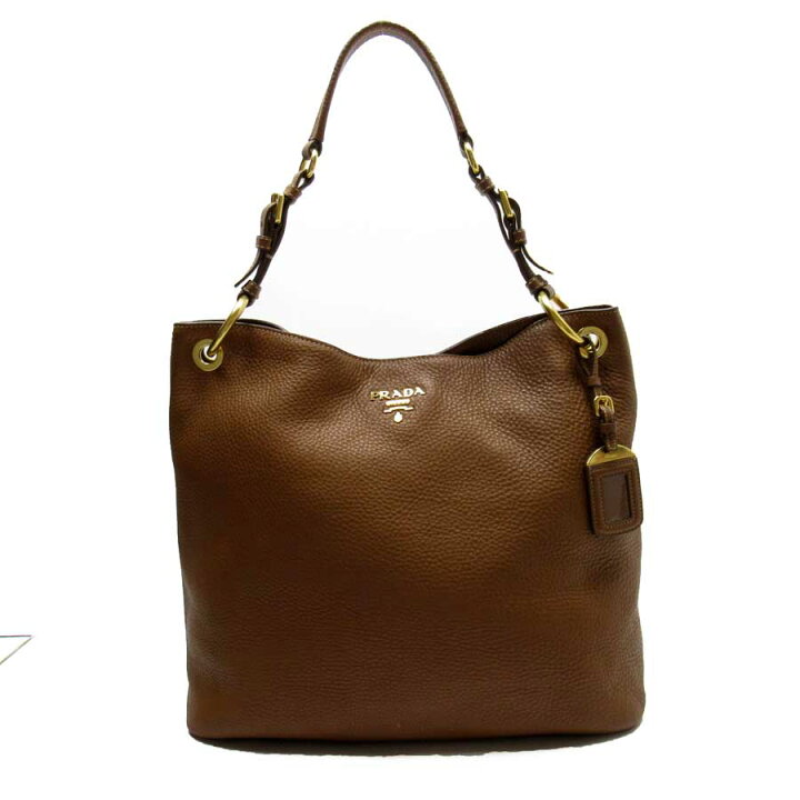 楽天市場】プラダ PRADA ショルダーバッグ ブラウン系xゴールド レザー  