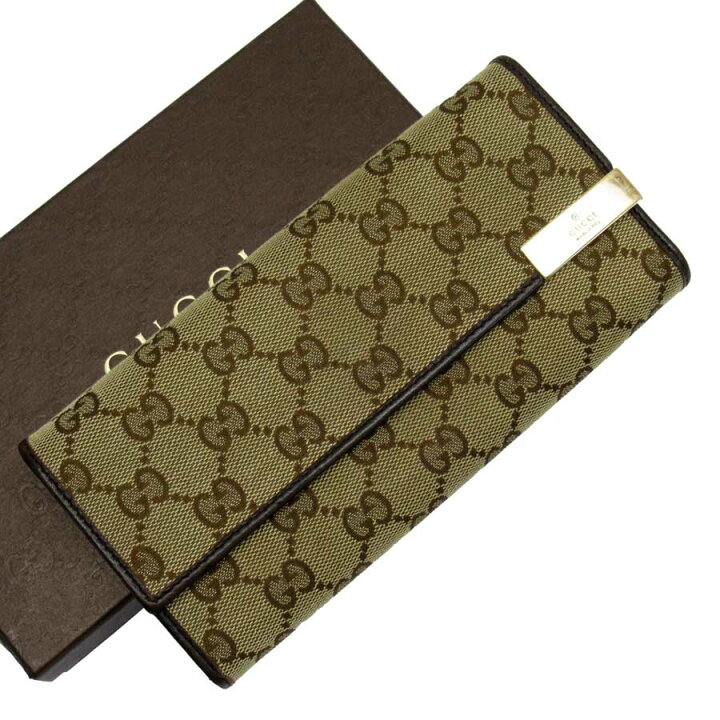 楽天市場】グッチ GUCCI 長財布 GG ベージュxブラウンxゴールド 