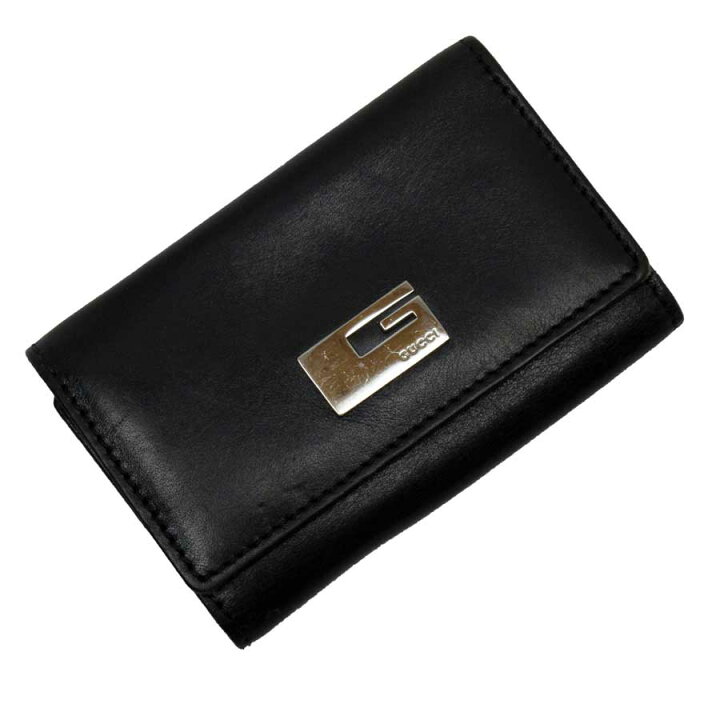 楽天市場】グッチ GUCCI 6連キーケース ブラックxシルバー レザー 033  