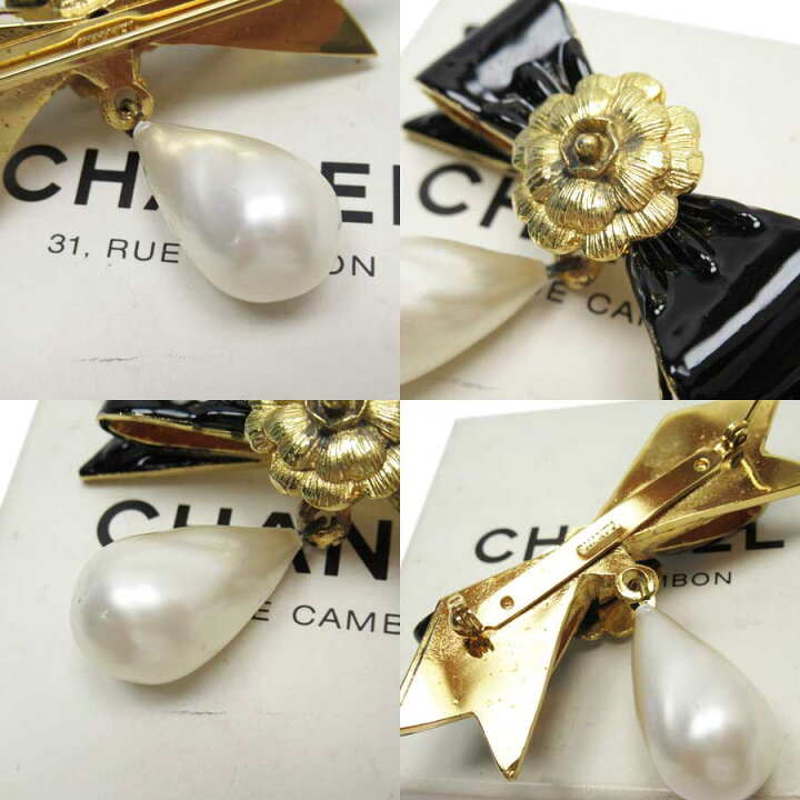 楽天市場】シャネル CHANEL ブローチ リボン カメリア ブラックx 