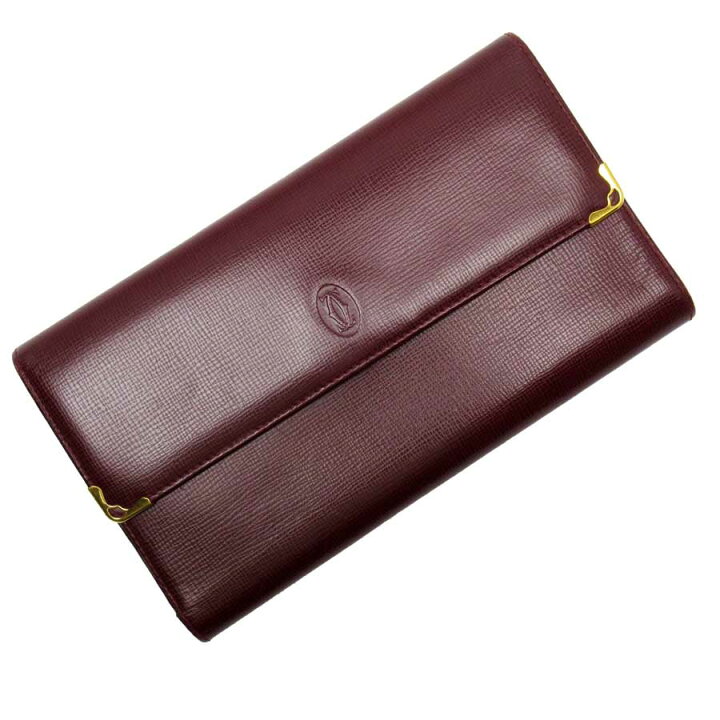 楽天市場】カルティエ Cartier 三つ折り長財布 マストライン ボルドー  