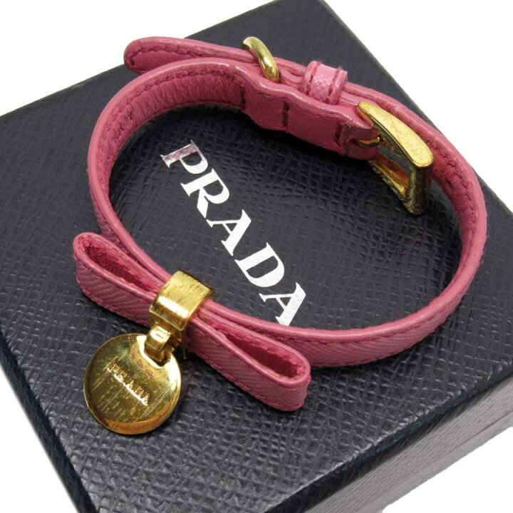 楽天市場】プラダ PRADA ブレスレット ピンク系xゴールド サフィアーノ 