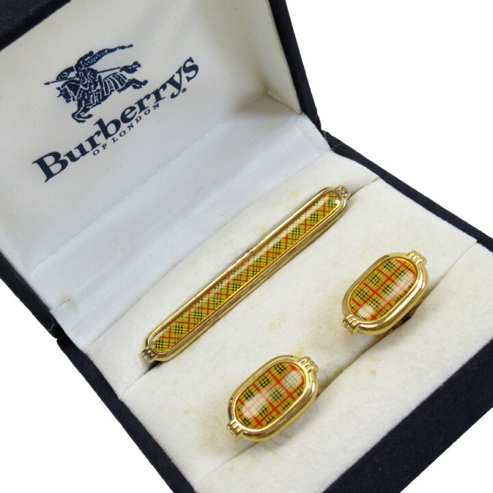 楽天市場】バーバリー BURBERRY カフスボタン ネクタイピン 2点セット  