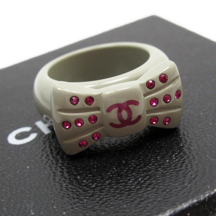 楽天市場】シャネル CHANEL 指輪 リング ココマーク リボン グレーx  
