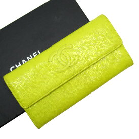 シャネル CHANEL 長財布 ココマーク イエロー レザー 【中古】【定番人気】 - g3211a