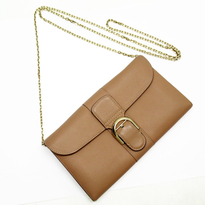 楽天市場】デルヴォー DELVAUX チェーンウォレット ブラウン系x 