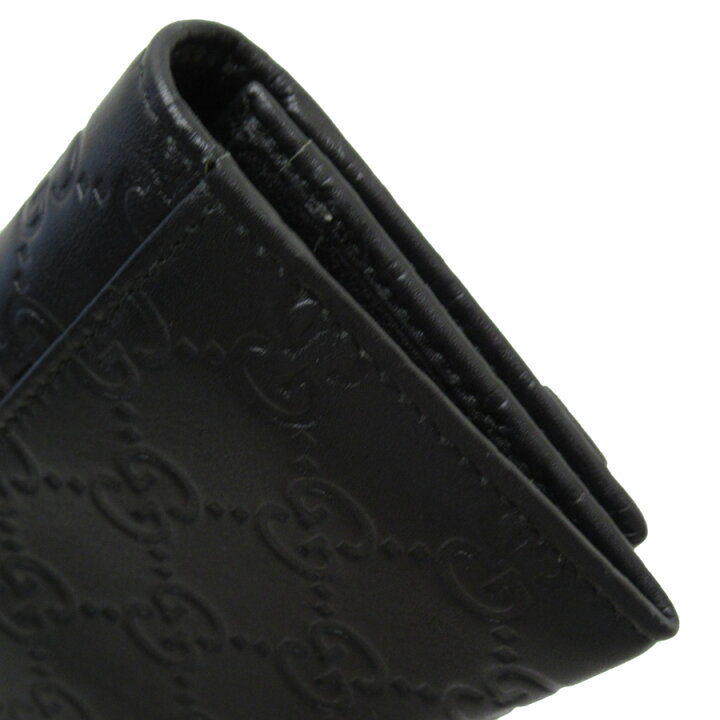 楽天市場】グッチ GUCCI 二つ折り長財布 グッチシマ ブラックxシルバー  