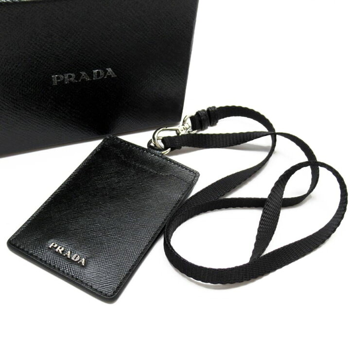 楽天市場】プラダ PRADA パスケース ネックホルダー NERO(ブラック 