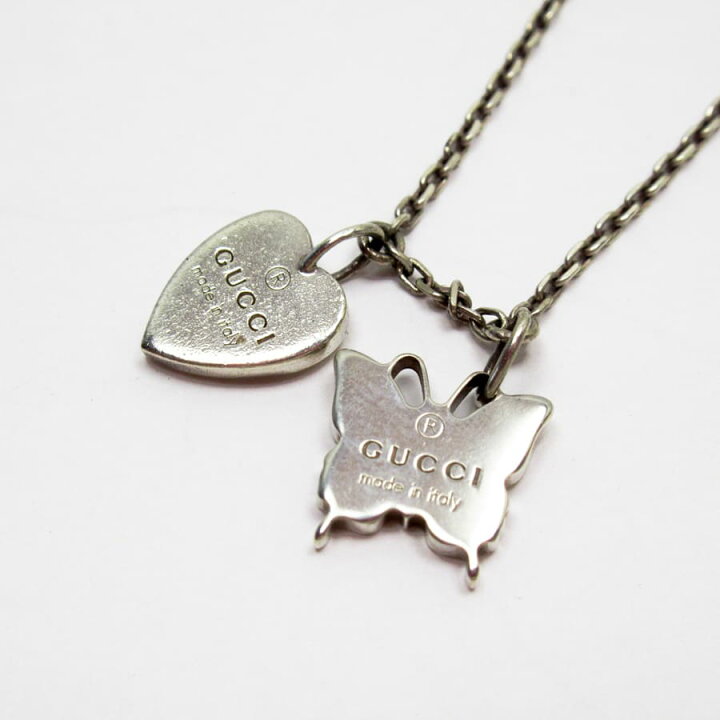 楽天市場】グッチ GUCCI ネックレス ハート バタフライ シルバー 925 