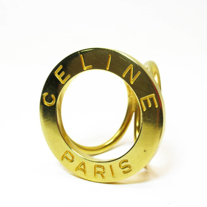 楽天市場】セリーヌ CELINE スカーフリング ゴールド 金属素材 【中古  